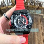 Replica Franck Muller Skafander Red Skeleton Dial Rubber Watch 43mm